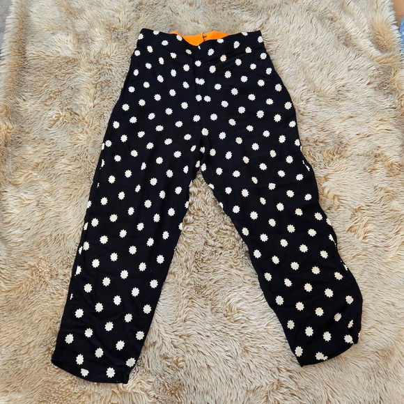 Vintage Platinum High Waisted Black White Pearl Button Sheer Crepe Boho Pants - Picture 3 of 5